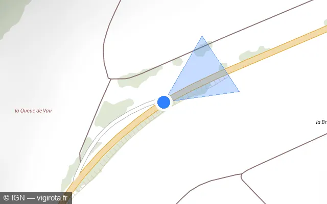 Vue plan de l'emplacement du radar tourelle à Béon sur D 943