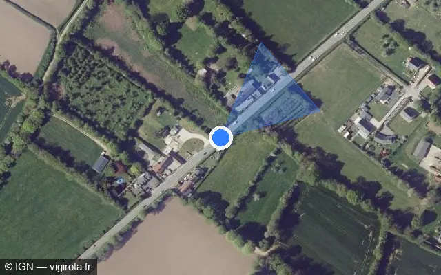Vue satellite de l'emplacement du radar tourelle à Sotteville sur Route de la Boulangerie / D 650