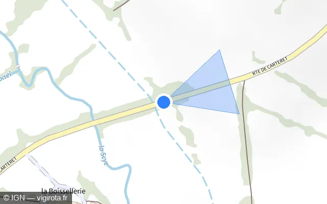 Vue plan de l'emplacement du radar tourelle à Sortosville-en-Beaumont sur D 902