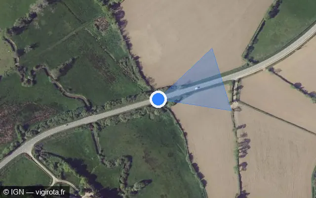 Vue satellite de l'emplacement du radar tourelle à Sortosville-en-Beaumont sur D 902