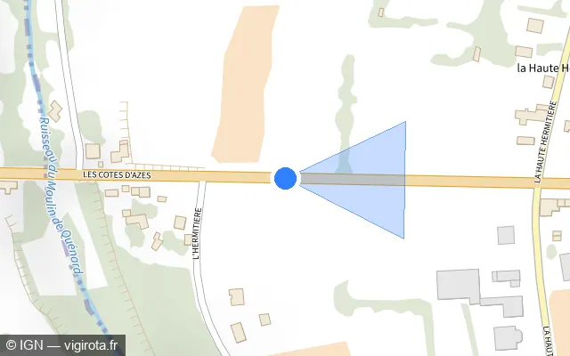 Vue plan de l'emplacement du radar tourelle à Saint-Jean-des-Champs sur Route de l'Archipel / D 924