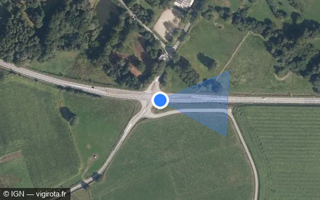 Vue satellite de l'emplacement du radar tourelle à Lizio sur D 4