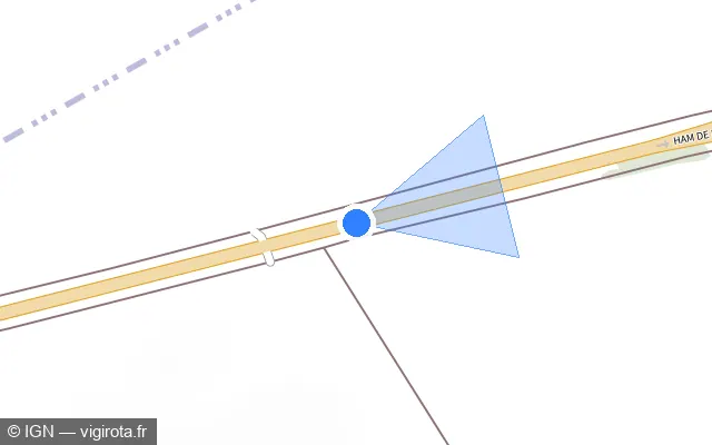 Vue plan de l'emplacement du radar tourelle à Mesnil-Sellières sur D 960