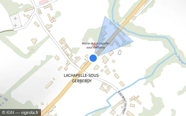 Vue plan de l'emplacement du radar tourelle à Lachapelle-sous-Gerberoy sur Rue de la Mairie / D 930