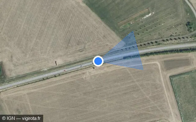 Vue satellite de l'emplacement du radar tourelle à Luppy sur D 910