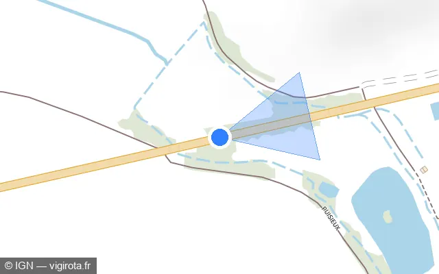 Vue plan de l'emplacement du radar tourelle à Herny sur D 910