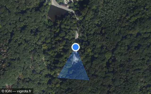 Vue satellite de l'emplacement du radar tourelle à Senlisse sur Rue de Dampierre / D 91