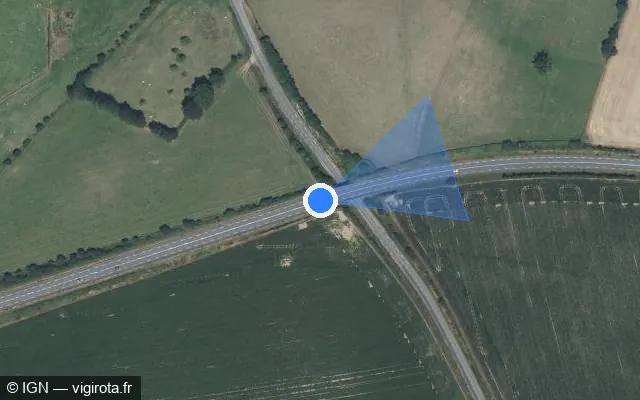Vue satellite de l'emplacement du radar tourelle à La Ferté Macé sur D 402