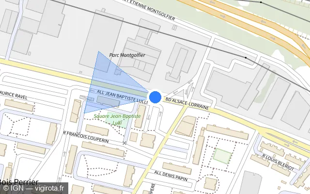 Vue plan de l'emplacement du radar tourelle à Rosny-sous-Bois sur Boulevard d'Alsace-Lorraine / D 116
