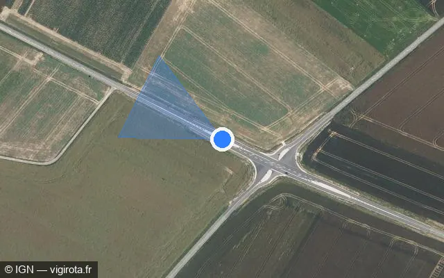 Vue satellite de l'emplacement du radar tourelle à Francastel sur D 151