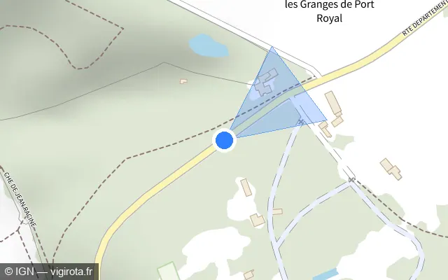 Vue plan de l'emplacement du radar tourelle à Saint-Lambert sur D 91