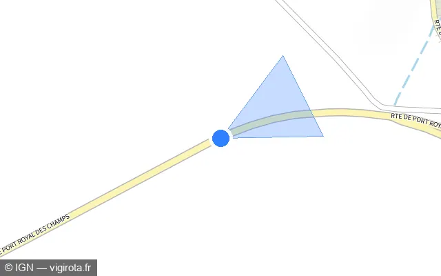Vue plan de l'emplacement du radar tourelle à Magny-les-Hameaux sur D 195