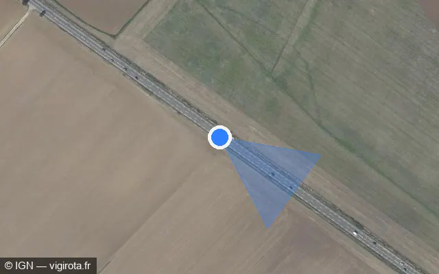 Vue satellite de l'emplacement du radar tourelle à Ouges sur M 968