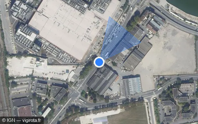 Vue satellite de l'emplacement du radar tourelle à Saint-Denis sur Boulevard Anatole France / D 941