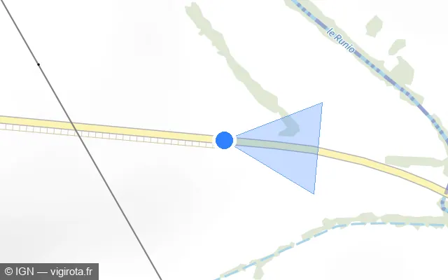 Vue plan de l'emplacement du radar tourelle à Crédin sur D 764