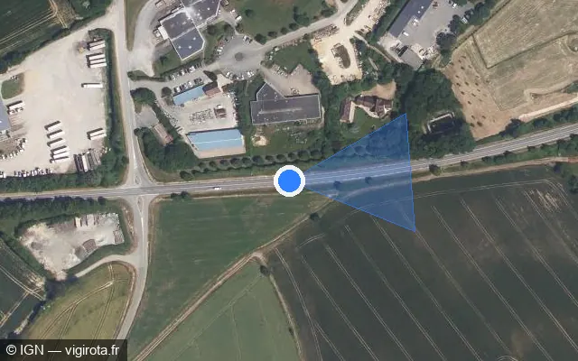 Vue satellite de l'emplacement du radar tourelle à Bellême sur D 955
