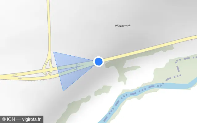 Vue plan de l'emplacement du radar tourelle à Créhange sur D 19