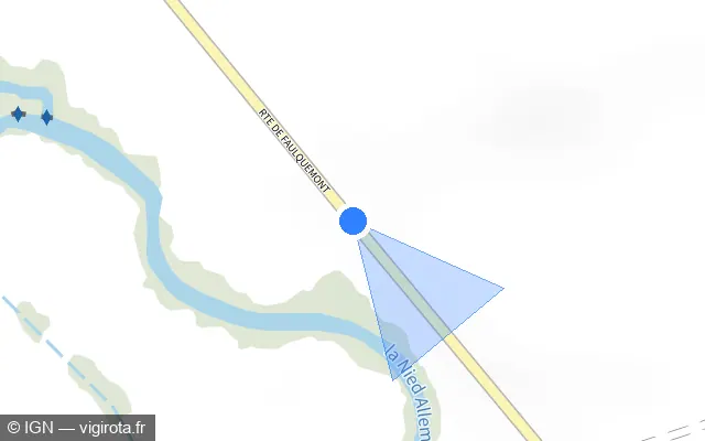 Vue plan de l'emplacement du radar tourelle à Fouligny sur D 19