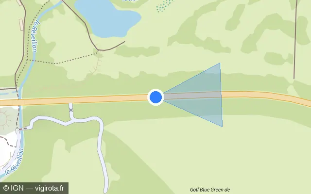 Vue plan de l'emplacement du radar tourelle à Marolles-en-Brie sur Route Nationale 19 / N 19 / E 54