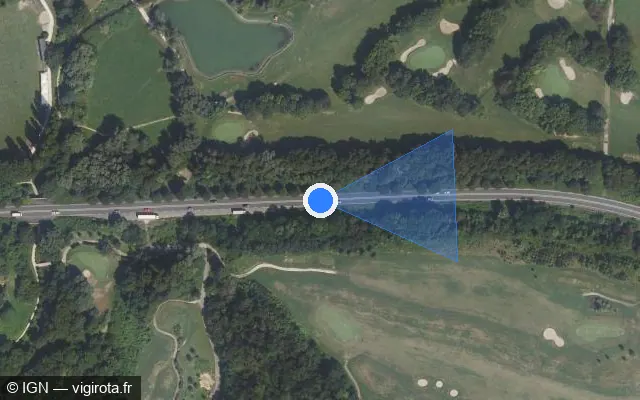 Vue satellite de l'emplacement du radar tourelle à Marolles-en-Brie sur Route Nationale 19 / N 19 / E 54