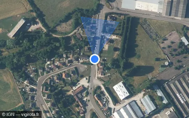 Vue satellite de l'emplacement du radar tourelle à Saint-Florentin sur Avenue du 19 Mars 1962 / N 77