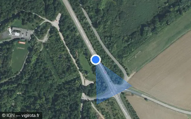 Vue satellite de l'emplacement du radar tourelle à Pournoy-la-Grasse sur D 913