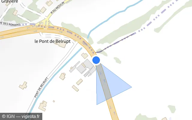 Vue plan de l'emplacement du radar tourelle à Haudainville sur D 903