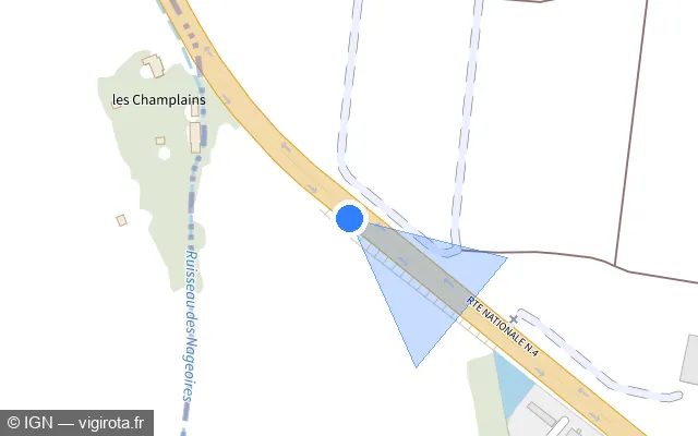 Vue plan de l'emplacement du radar tourelle à Noiseau sur Rue du Général de Gaulle / D 4