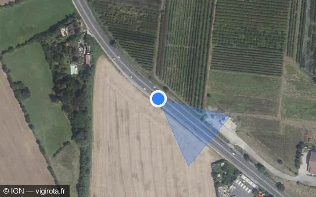 Vue satellite de l'emplacement du radar tourelle à Noiseau sur Rue du Général de Gaulle / D 4
