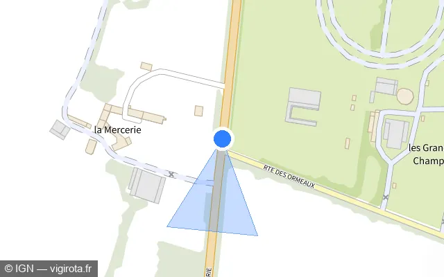 Vue plan de l'emplacement du radar tourelle à Champcerie sur Route de Falaise / D 909