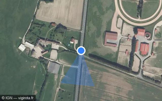 Vue satellite de l'emplacement du radar tourelle à Champcerie sur Route de Falaise / D 909
