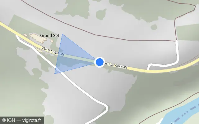 Vue plan de l'emplacement du radar tourelle à Cademène sur D 9