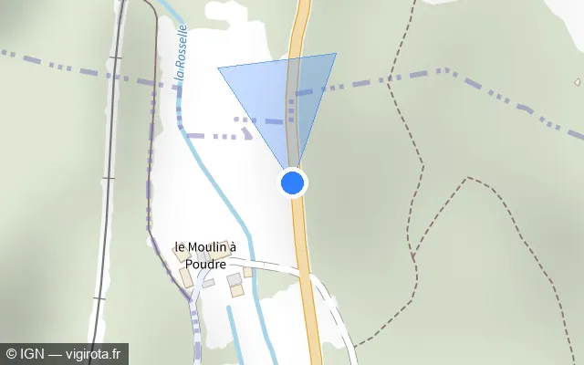 Vue plan de l'emplacement du radar tourelle à Hombourg-Haut sur D 603