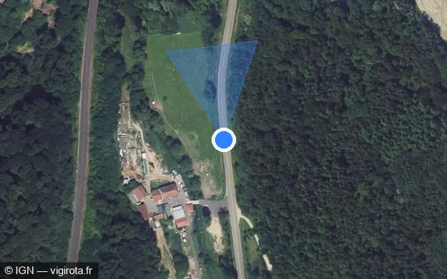 Vue satellite de l'emplacement du radar tourelle à Hombourg-Haut sur D 603