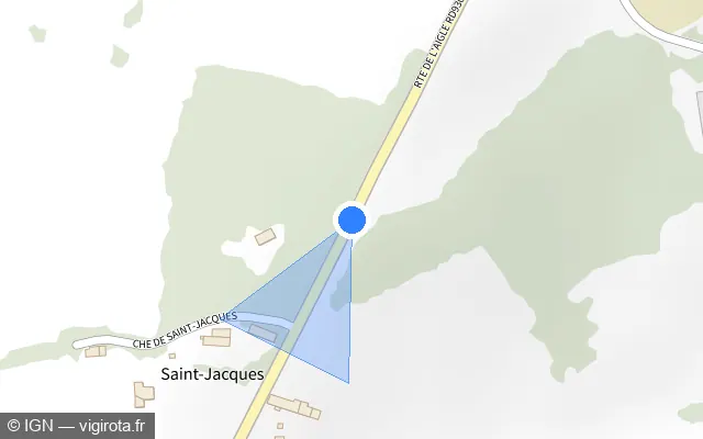 Vue plan de l'emplacement du radar tourelle à Saint-Hilaire-le-Châtel sur Route de L'Aigle / D 930