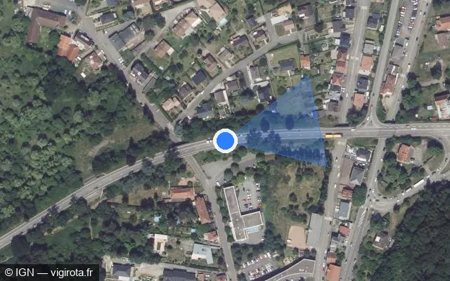 Vue satellite de l'emplacement du radar tourelle à Saint-Avold sur D 603