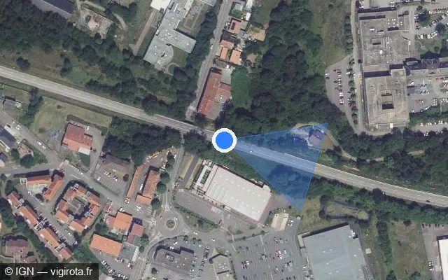Vue satellite de l'emplacement du radar tourelle à Saint-Avold sur D 603