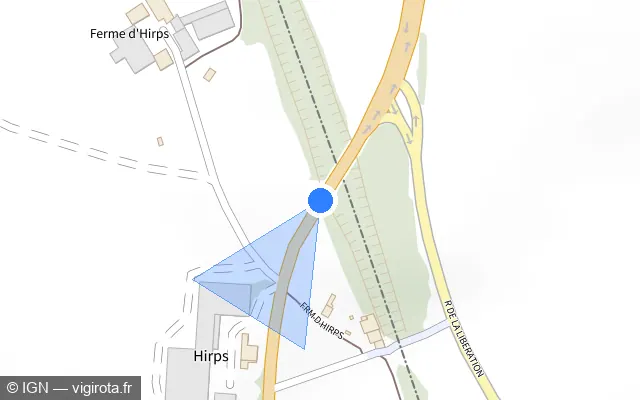 Vue plan de l'emplacement du radar tourelle à Audun-le-Tiche sur D 16