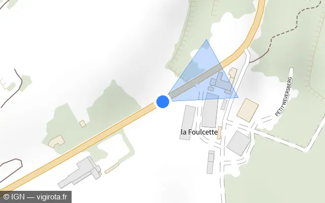 Vue plan de l'emplacement du radar tourelle à Audun-le-Tiche sur Route d'Aumetz / D 16