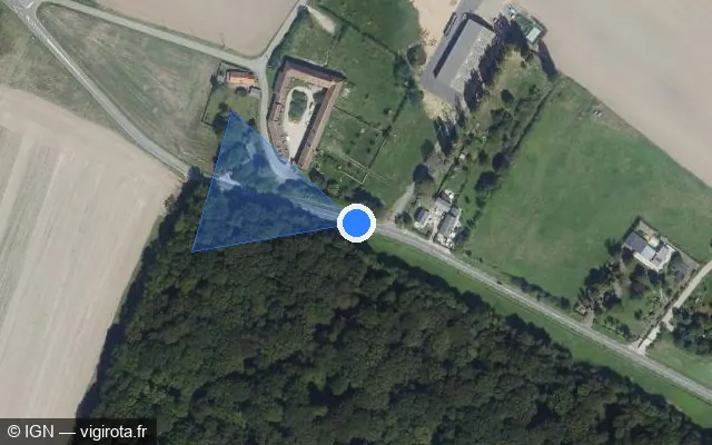 Vue satellite de l'emplacement du radar tourelle à Les Essarts-le-Roi sur Route de Dampierre / D 202