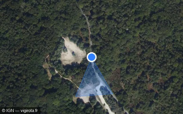 Vue satellite de l'emplacement du radar tourelle à Auffargis sur D 24
