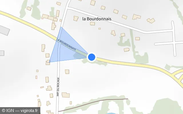 Vue plan de l'emplacement du radar tourelle à Josselin sur D 764