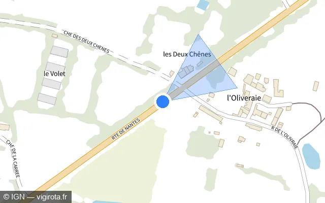 Vue plan de l'emplacement du radar tourelle à Saint-Martin-du-Fouilloux sur D 723