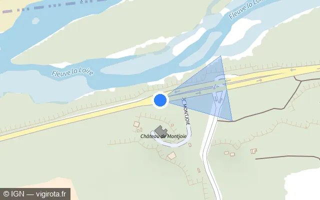 Vue plan de l'emplacement du radar tourelle à Lussault-sur-Loire sur D 751