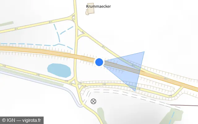 Vue plan de l'emplacement du radar tourelle à Epping sur D 620