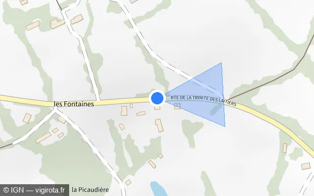 Vue plan de l'emplacement du radar tourelle à Touquettes sur Route de la Trinité des Laitiers / D 13