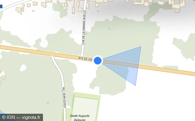 Vue plan de l'emplacement du radar tourelle à Laroche-Saint-Cydroine sur D 943