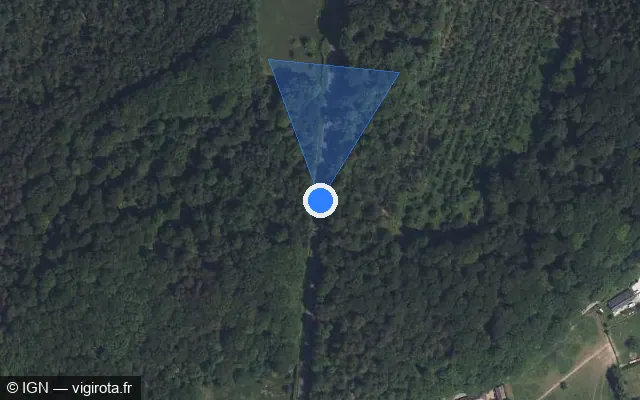 Vue satellite de l'emplacement du radar tourelle à Soligny-la-Trappe sur Route du Perrier / D 930