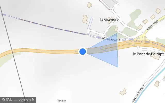 Vue plan de l'emplacement du radar tourelle à Haudainville sur D 903
