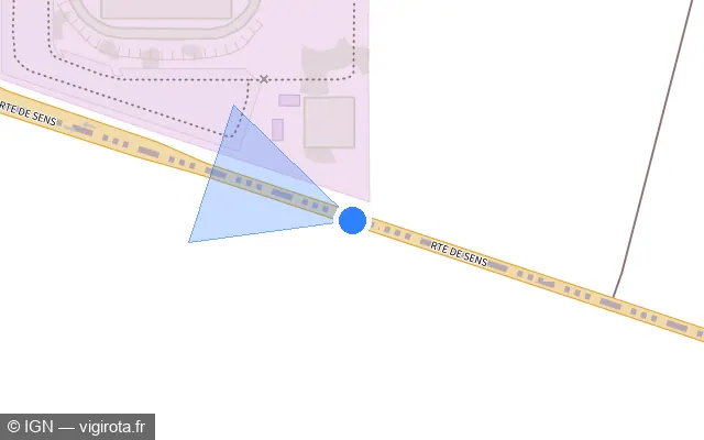 Vue plan de l'emplacement du radar tourelle à Cannes-Écluse sur D 606
